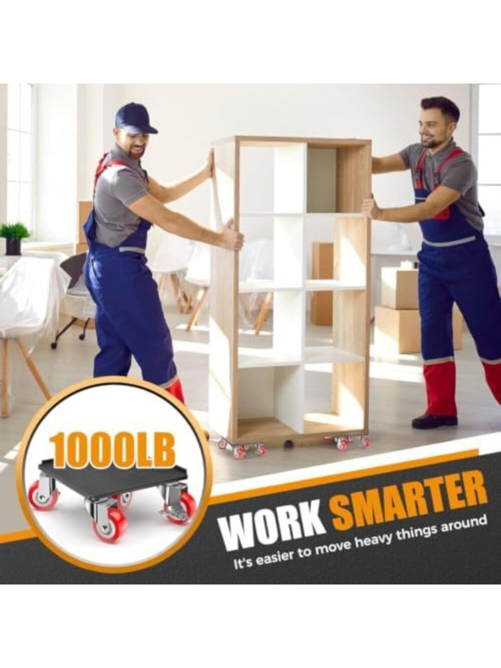 Heavy-Duty Furniture Dolly - 1000LBS Capacity, Rolling Movers with Wheels - Picture 6 of 6
